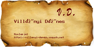 Villányi Dénes névjegykártya