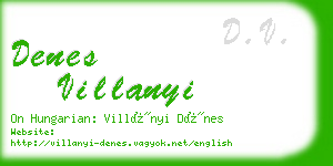 denes villanyi business card